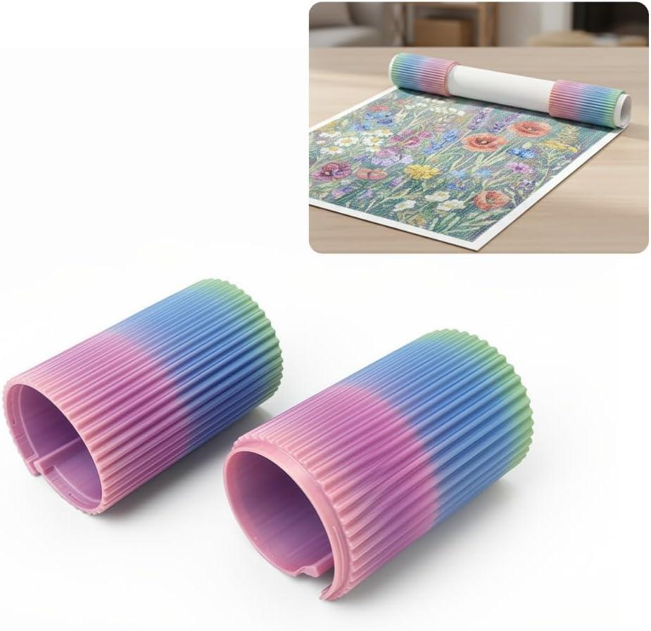 Diamond Painting Canvas Roll Holder 2-Pack Connectable Anti-Roll Rings for Stable Canvas Control Diamond Painting Accessories to Enhance Your Crafting Experience (Candy Colors)