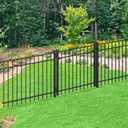 4-ft 3 Rail Aluminum Fence Adjustable Gate Kit Black