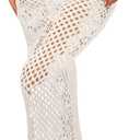 SISKIN Beach Coverups for Women 2026 Mermaid Net Fishnet Siren Bodycon Skirt Knitted for Vacation (White), Small