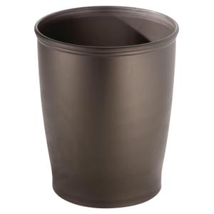 iDesign Round Plastic Waste Basket, The Kent Collection  8.35 x 8.35 x 10, Bronze