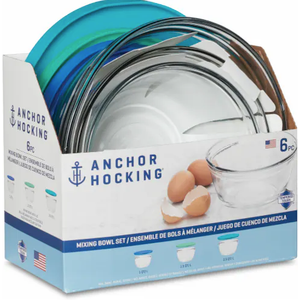 AnchorHocking 6PG GLASS MIXING BOWL SET LID