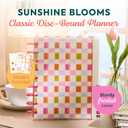 Happy Planner Disc-Bound Planner July 2026June 2027, Includes 3 Extra Months and 2 Sticker Sheets, Classic Size, 7" x 9.25", Horizontal Layout, Sunshine Blooms