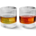 Vintage Straight Line Highball Cocktail Drinking Glasses and Tumblers 10oz, 12oz (10 oz, Set of 4)