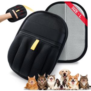 Pet Hair Removal Glove for Dogs & Cats;Upgraded Thickened with Static Technology Reusable for Carpets Clothes Sofas Bedding & More