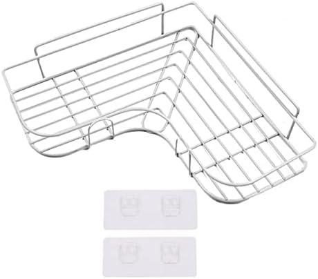 OWKAY Bathroom Shelf Without Drilling Iron Shower Shelves Shampoo Storage Rack Cosmetic Holder Wall Mounted Shower Organizer 04withstricker
