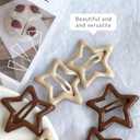 80 Pcs Brown Hair Accessories Set for Women, Includes 1 Claw Clip, 28 Hair Clips Star Hair Clips, 1 Scrunchie, 50 No Damage Hair Ties, All-in-One Hair Bands Elastics Claws Kit for Daily Use