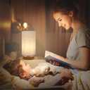 Table Lamps for Bedrooms Set of 2, Minimalist Bedside Lamps Set with Round Fabric Linen Shade,Reading Small Desk Lamp Set of 2 for Kids Room, Night Nightstand Lamp Set for Living Room, Office