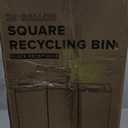 Alpine Commercial Indoor Recycle Bin - 29 Gallon Modern Looking Black Recycle Bin, Office Recycling Bins, Metal Trash and Recycling Container with Stickers & 3 Optional Lids (lid Sold Separately)