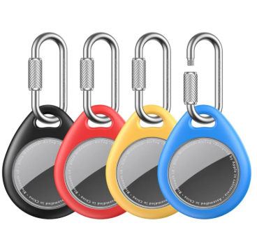 UNBREAKcable AirTag Holder for Apple - 4 Pack Air Tag Case [Professional Carabiner] [Waterproof] [Shockproof] TPU AirTag Keychain for Kids, Pets, Keys, Luggage, Backpacks