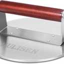 HULISEN 8.5-Inch Burger Press, 2.5 lbs Heavy Duty Bacon & Grill Press, Stainless Steel Smashed Burger Press, Round Smasher with Wood Handle, BBQ Griddle Accessories for Hamburger, Steak, Meat