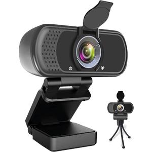 Webcam HD 1080p, Live Streaming HD Camera with Stereo Microphone, PC Desktop or Laptop USB Webcam with 110 Degree View Angle, for Switch 2, Video Calling, Recording, Conferencing, Streaming, Gaming (BLACK)