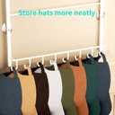 HapiRm Over Door Hat Rack - 3 Tier Wall Mounted Hat Organizer with 24 Hooks, Baseball Cap Organizer Storage Holds up to 24 Caps for Door, Bedroom, Closet