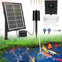 Upgraded Digital Display Solar Pond Aerator, 3 Working Modes(Low/Med/High) Solar Aerator for Outdoor Ponds with Timing Function, Solar Air Pump with Bubble Regulator for Small Ponds, Fish Tanks