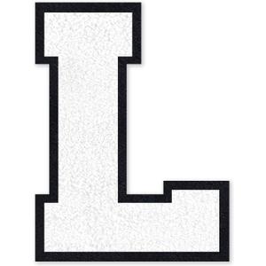 4 x 6-1/2" Varsity Letter Patches White Iron On Letters Letterman Jacket Patches Chenille Large Iron On Letters for Clothing Jacket/Hoodie/Varsity L