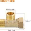 uxcell Brass Tee Swivel Pipe Fitting, G3/4" (Female x Male x Male) 3 Way T-Connector Fitting Coupler for Air Conditioner Refrigeration Plumbing, 1pcs