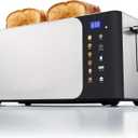 Elite Gourmet ECT5924D SmartToast Digital Long Slot 4 Slice Toaster, 1.5 Wide Slots for Thick Breads & Bagel Function, LED Touch Screen, Countdown Timer, 6 Shades, Stainless Steel