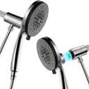Magnetic Shower Head with Handheld:High Pressure10-setting Handheld Shower Head,Magnetic Bracket,59 Inches Stainless Steel Shower Hose. (Basic Model, Chorme)