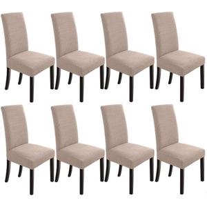 NORTHERN BROTHERS Dining Room Chair Slipcovers Dining Chair Covers Parsons Chair Slipcover Stretch Chair Covers for Dining Room Set of 8, Khaki