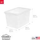 IRIS USA 6-Pack Storage Bins with Lids, 68 Quart, Clear Stackable Containers Box Organize Shoes Closet Shelves Clothes Blankets Towels - BPA-Free Plastic
