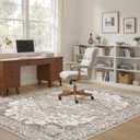 6x9 Washable Area Rugs for Living Room: Non Slip Vintage Brown Rug, Large Soft Stain Resistant Indoor Floor Carpets for Bedroom Dining Room Farmhouse Nursery Home Office Kid & Pet Friendly