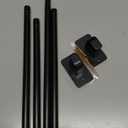 ENJOYBASICS No Drill Curtain Rods for Window 28 to 60 Inches, 5/8 Inch Diameter Renter Friendly Drapery Rod with Adhesive Brackets without Drilling, Adjustable from 27 to 65 Inches, Black