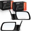 A-Premium Pair (2) Driver & Passenger Side Manual Door Mirror - Compatible with Chevy & GMC Model - Blazer, C/K 1500 2500 3500, Tahoe, Yukon - Non-Heated Manual Folding