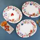 30PCS Floral Oval Paper Plates Party Supplies 10"12" Large Oval Dinner Plates Floral Party Plates Bulk for Holiday Bridal Shower Wedding Tea Party Supplies