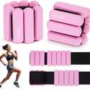 Wrist and Ankle Weights for Women & Men 2 Pack (1lb Each), Adjustable Silicone Weighted Bracelet for Pilates, Gym, Yoga, Cardio & Strength Training, Bala-Style Bangles Slip-Free Design (Pink)
