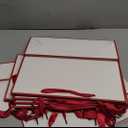 Yeaqee 12 Sets Metallic Paper Gift Bags with Handle Tissue Paper Include 8", 10", 13" Thank You 5 Senses Gift Bags for Him Her Birthday Wedding Groomsmen Bridesmaid Anniversary Favor (Red, White)