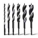 6PCS Auger Drill Bit 18"Long,Quick Change Hex Shank Tri Flute Wood Drill Bit for Soft and Hard Wood,Plastic,Drywall and Composite Materials(1/4",3/8",1/2",5/8",3/4",7/8")