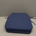 AAAAAcessories D-Shaped Chair Cushions, 2" Thick Dining Chair Pads with Ties and Removable, Machine-Washable Cover, 17" x 16", Set of 2, Blue