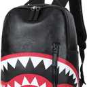 Vintage Stylish Backpack - Laptop PU Leather Rucksack, Lightweight Commuter & Travel Bag, Unisex Fashion Daypack (Black, One Size)