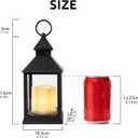 2 Pack 10.2” Candle Lanterns Decorative Indoor Hanging Lanterns with Warm Flickering LED Candle 6 Hours Timer,Black Battery Powered Candle Lantern Table Centerpiece Mantle Shelf Home Decor