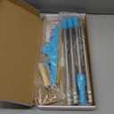 Carpet Rake for Pet Hair Removal - Reusable Pet Hair Remover, 60 Adjustable Long Handle Cat Dog Carpet Rake Scraper with Patented Design, Dog Hair Rake Brush for Rugs, Mats (Blue)