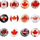 12Pcs Canadian Flag Refrigerator Stickers, Magnet Travel Souvenir Canada Refrigerator Stickers, Canada 3D Refrigerator Magnet Crystal Glass Fridge Stickers