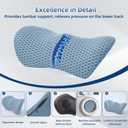 Lumbar Pillow, Memory Foam Lumbar Support Pillow for Office Chair and Car Seat, Ergonomic Streamline Back Pillow for Lower Back Pain Relief, Back Support Pillow for Sitting, Driving, Traveling