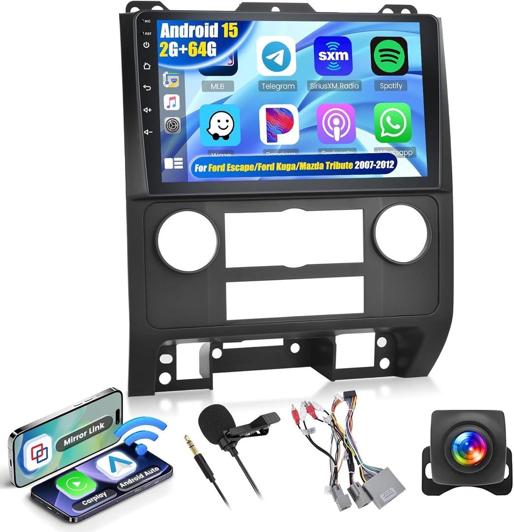 Android Car Stereo for Ford Escape/Ford Kuga/Mazda Tribute 2007 2008 2009 2010 2011 2012 with CarPlay Android Auto 26UI 2GB+64GB
