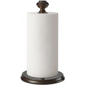 Paper Towel Holder Stand for Countertop, Decorative Freestanding Paper Towel Holder with Non-Slip Weighted Base, Heavy-Duty & Durable, Fits Regular & Jumbo Rolls, Oil Rubbed Bronze (Vertical)
