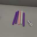 LED Advent Candles Set of 5, Flameless Taper Candles with Remote, Battery Operated Taper Candlestick Flickering, 3 Purple, 1 Pink, 1 White for Christmas Wreath