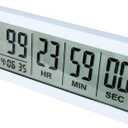 Digital Countdown Days Timer - White Upgraded Big 999 Days Count Down Clock with Stand Strong Magnetic Back for Vacation Retirement Wedding Holiday