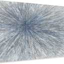 Yihui Arts Hand Painted Abstract Boho Sun Wall Art in Light Blue and White - Textured Painting for Living Room, Bedroom or Bathroom Decor - Picture-Perfect Artwork, 36"L x 24"W