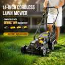 14" Cordless Lawn Mower Compatible with Dewalt 20V MAX Battery | 2-in-1 Brushless Electric Lawn Mower for Small Yards, Push Mowers with 5-Position Height Adjustment, Black (Tool Only)