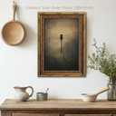 Vintage Gold Framed Wall Art Retro Dark Dragonfly Painting Canvas Prints Gothic Insect Picture Wall Decor Rustic Farmhouse Animal Poster Artwork for Living Room Bedroom Bathroom, 16x24in