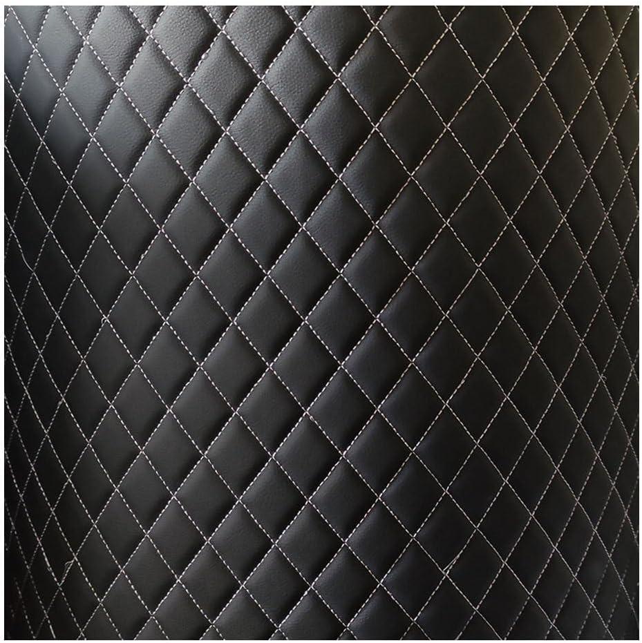 Quilted Faux Leather Vinyl PVC Leather Fabric Waterproof Faux Leather Fabric Quilted Leather Diamond Stitch Padded Cushion Linen Wadding Backing Upholstery 1.6x1m(Colour: Black 2) (Color : Black 1,