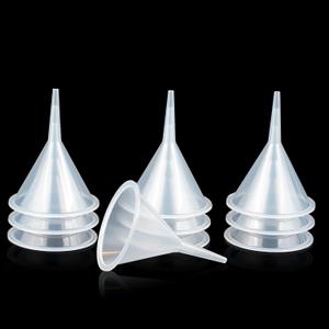 Mini Clear Polyethylene Funnel Kit - 10 Pcs Narrow Neck Funnels for Perfume, Water Bottle, Powder, Capsule, Oils, Kitchen, Lab & More Mini Clear Polyethylene Funnel Kit - 10 Pcs Narrow Neck Funnels for Perfume, Water Bottle, Powder, Capsule, Oils, Kitchen, Lab & More