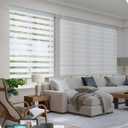 Yoolax Motorized Zebra Blinds with Remote, Voice Control, 44" W x 72" H
