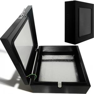 EV Charger Enclosure IP65 1.0mm Steel 23.6x19.6x7.8 | Universal wall-mounted metal cabinet fits Tesla and home electric vehicle chargers. Features tempered glass and vented base.