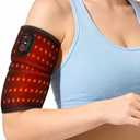 Cordless Elbow Heating Pad with Red Light, Arm Heating Pad, Heating Pad for Arm and Elbow Pain Relief, Elbow Heating Pad for Tendonitis and Tennis Elbow, 3 Heat Levels, Black