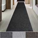 iCustomRug Entryway Mat, 3 x 10ft, Black, Indoor/Outdoor, Waterproof TPR Backing, Low-Profile All-Weather Utility Carpet