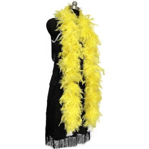 Happy Feather 2 Yards 80g Turkey Chandelle Feather Boa for DIY Craft,Party Dancing Dress Up, Halloween Decoration (Yellow)